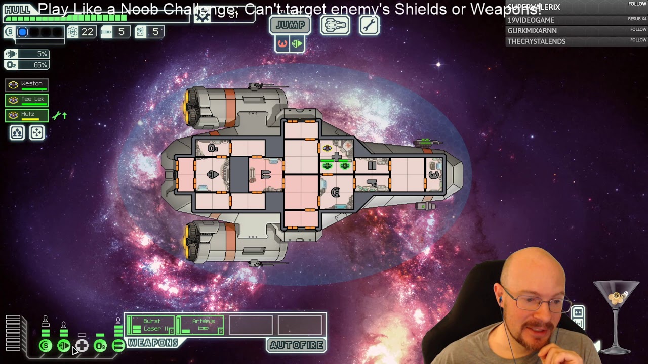 FTL Hard mode, WITH pause, Play like a Noob Challenge 1!