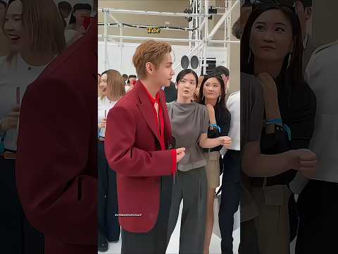 She can't take her eyes off Taehyung's face #bts #taehyung