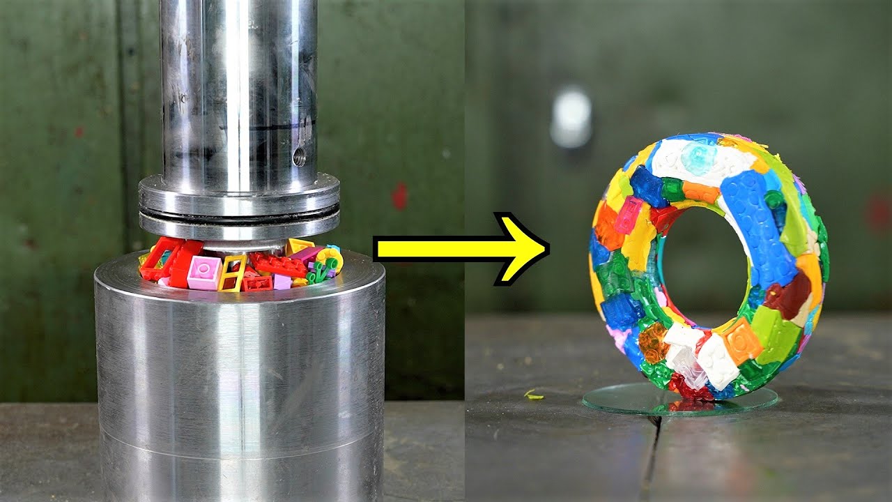 Can you turn LEGO Bricks into Donut with the Hydraulic Press?