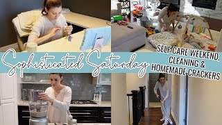 AT HOME SELF CARE WEEKEND // Cleaning Around the House + Homemade Crackers