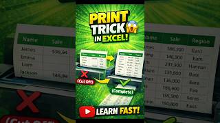 Excel Print Problem SOLVED ⚡ Fit Sheet Perfectly! #excel #exceltips #excelshorts #exceltutorial