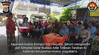 Kapolsek Kraton Menghadiri  Simulasi Gelar Budaya Adat Tetesan Taraban