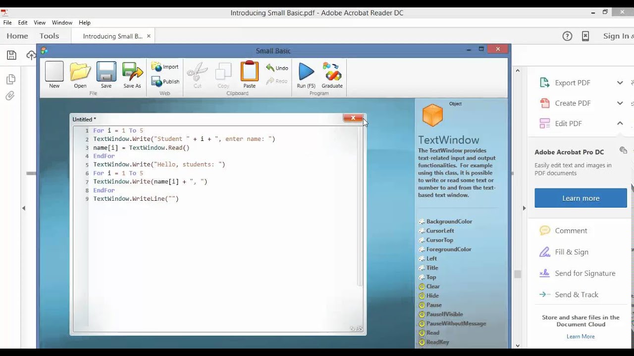 Microsoft Small Basic An Introduction to Programming