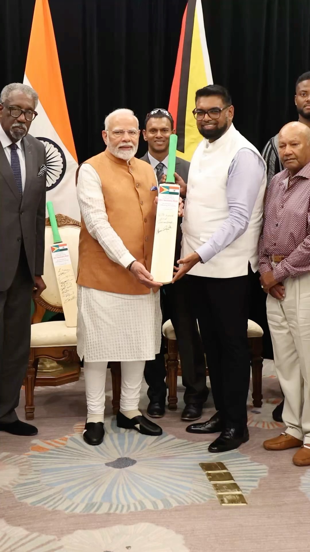 PM Modi interacts with Carriebean cricketers in Guyana | #shorts