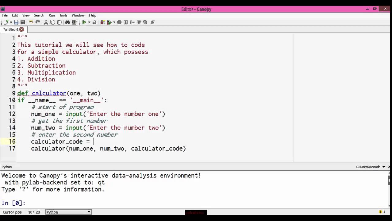 Code A Basic Calculator With Python YouTube Code A Basic Calculator With Python YouTube