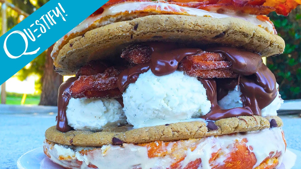 EPIC Churro Cookie Donut Ice Cream Sandwich Questify YouTube