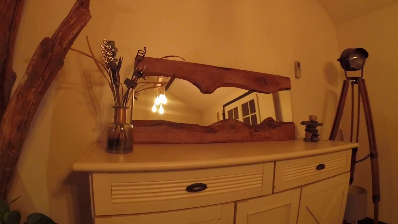 Comment fabriquer un miroir rivière (live edge mirror) - YouTube