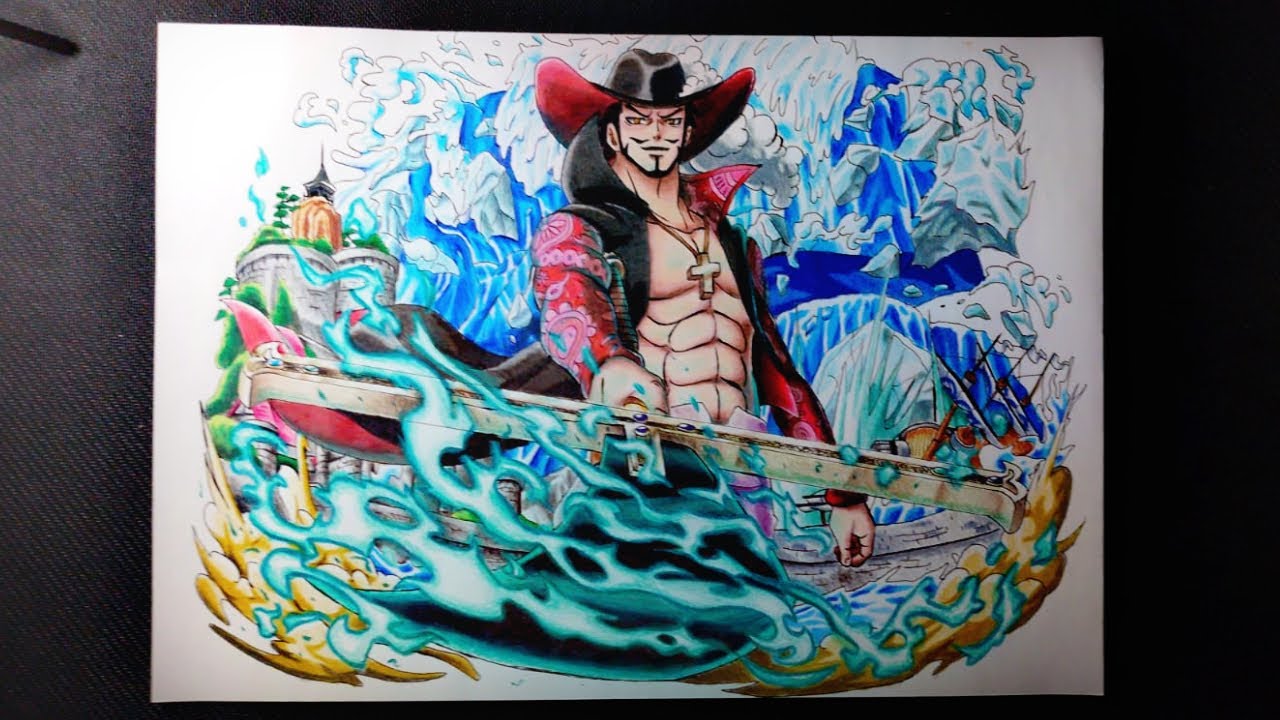 Como desenhar e colorir o DRACULE MIHAWK (o Melhor Espadachim do Mundo) -  One Piece #1 