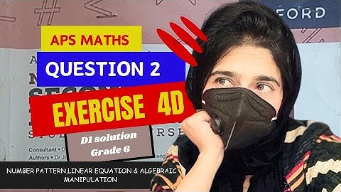 Exercise 4D Question no 2 New secondary Mathematics||chapter 1 D1 Book1||aps Maths Grade 6