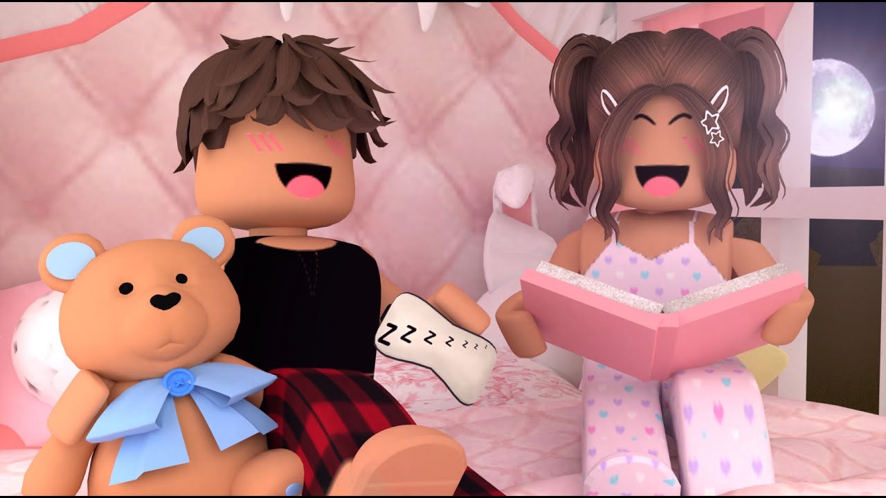 My Toddlers First SLEEPOVER! *DRAMALEONARDS SISTER WAS INVITED?* VOICES!  Roblox Bloxburg Roleplay 