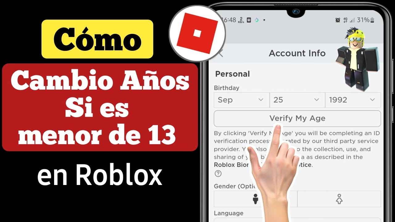 Cómo modificar tu edad en tu cuenta de Roblox