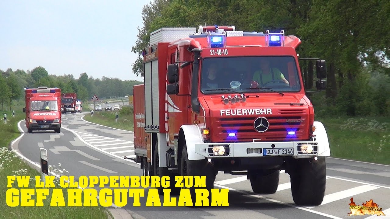 [GEFAHRGUT-GROSSALARM AM C-PORT] Einsatzfahrten Feuerwehr Landkreis Cloppenburg zur Großübung