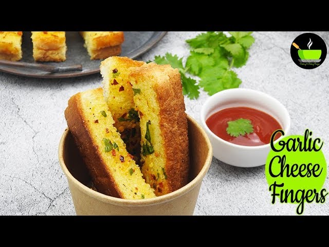 Garlic Cheese Fingers | Garlic Bread Recipe | Cheesy Garlic Bread Recipe | Instant Snacks Recipe | She Cooks