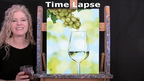 TIME LAPSE - Learn How to Paint "WHITE WINE AND GRAPES" with Acrylic - Easy Step by Step Tutorial