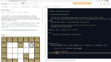 Leetcode 490. The Maze - traversal (DFS or BFS)