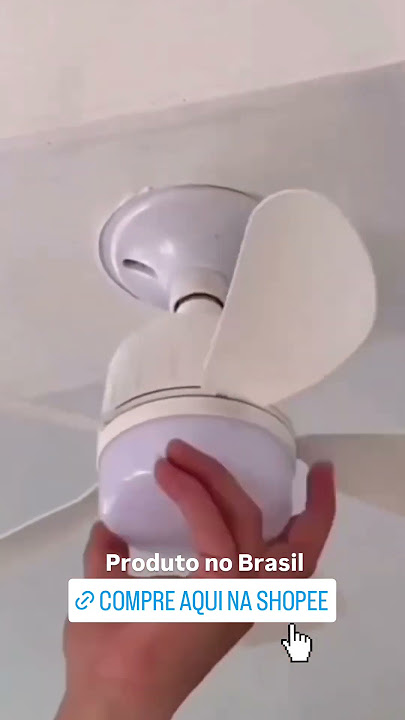 Ventilador de teto lâmpada led com controle remoto na Shopee