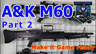 Repairing and upgrading Airsoft A&K M60 support gun