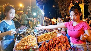 Amazing Street Food Tour! Royal Palace in Phnom Penh City on King's Birthday  Cambodian Street Food