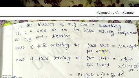 Module 2, part 3, kinematics of flow-continuity equation in 3D