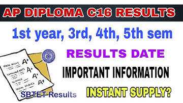 AP DIPLOMA C16 RESULTS DATE | 1st, 3rd, 4th, 5th SEM INSTANT SUPPLY
