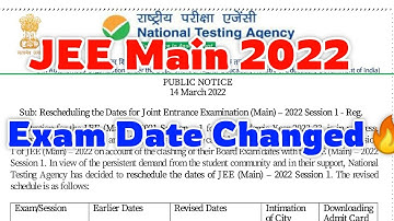 JEE Main 2022 Exam Date Changed 🔥 | JEE Main 2022 Latest Update | JEE Main 2022 News #jeemain2022