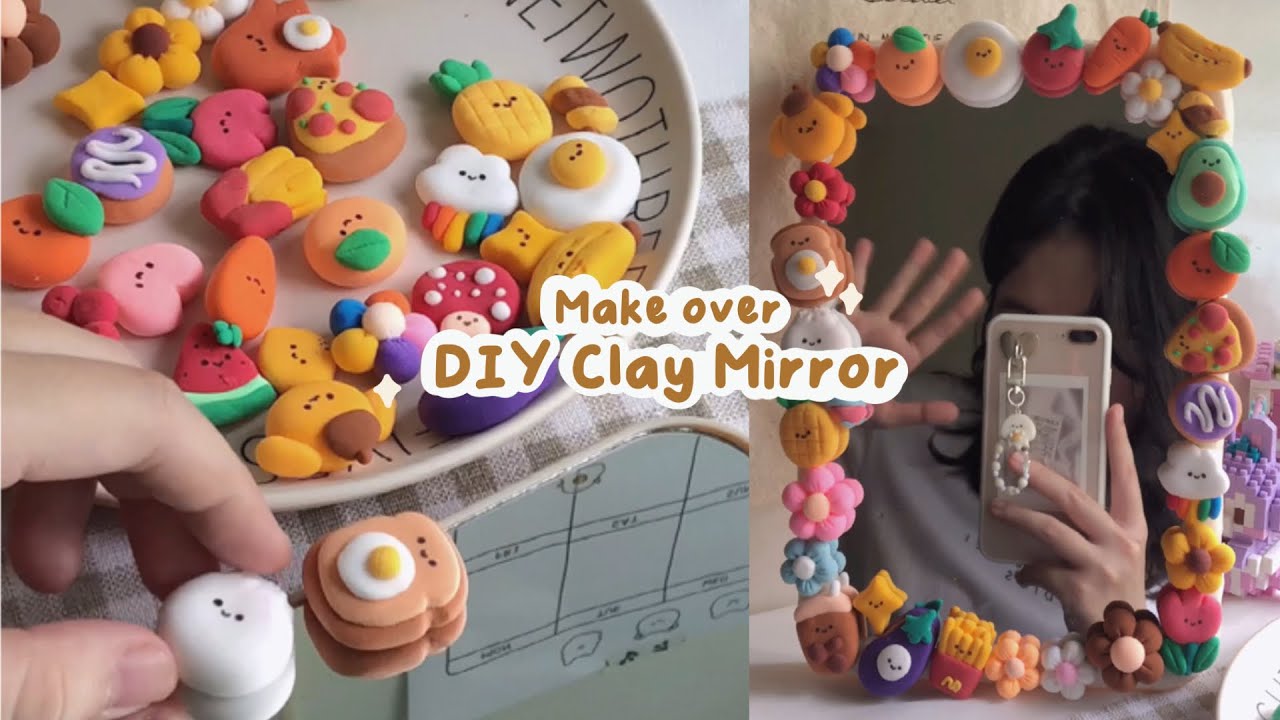 DIY cùng Mâu | Làm mới chiếc gương với đất sét tự khô #shorts ...