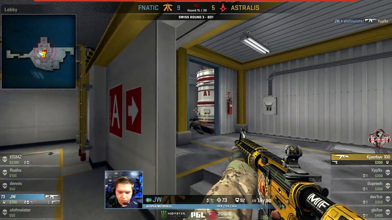 JW 1v3 clutch | Astralis vs Fnatic | PGL Major Kraków 2017 - Group stage | Nuke