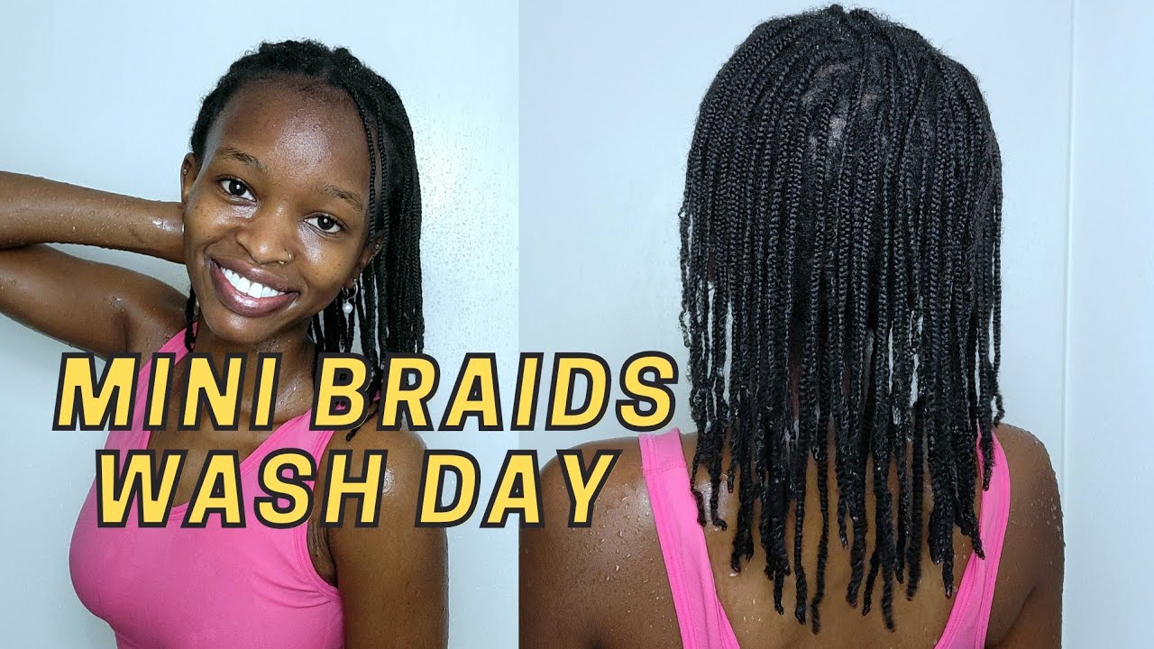 MINI BRAIDS WASH DAY FROM START TO FINISH| PROTECTIVE STYLE WASH DAY