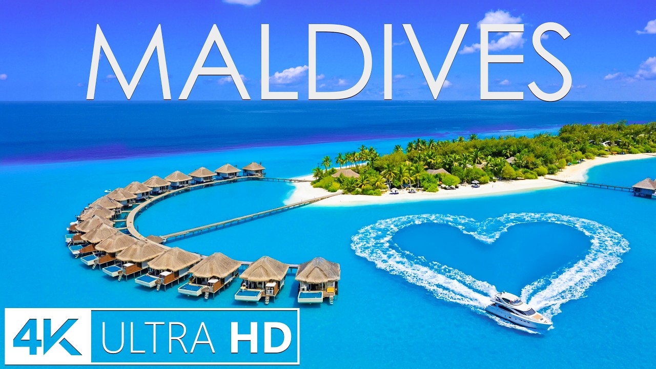[4K] Maldives 🇲🇻 Overwater Villas, Crystal Lagoon & Endless Island Serenity