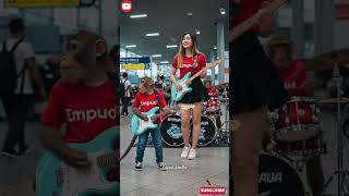 Monkey Playing Guitar in Russian Town Viral #empudstudiogrup #empudstudio #shorts