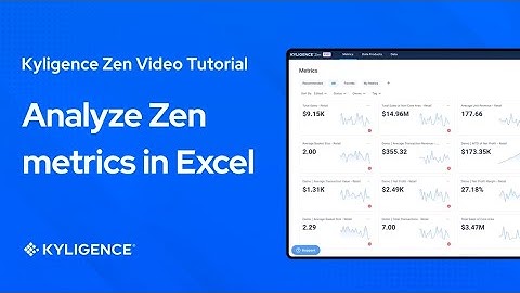 Kyligence Zen Tutorial: Analyze Metrics in Excel