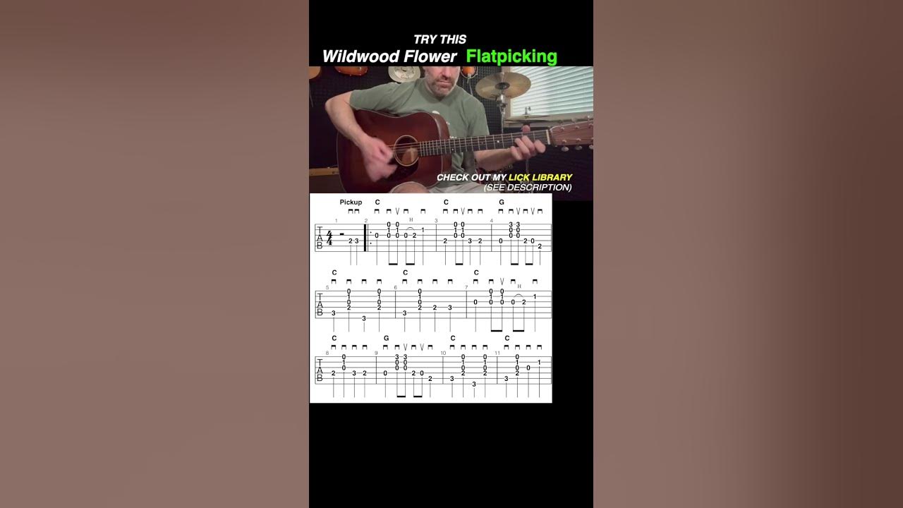 Wildwood Flower, a must learn classic 🎸 guitar lesson with tabs #bluegrass #country #flatpicking