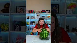 OMG She hid chupa chups in a watermelon vs He hid the Lollipop in the Watermelon!🤣😂