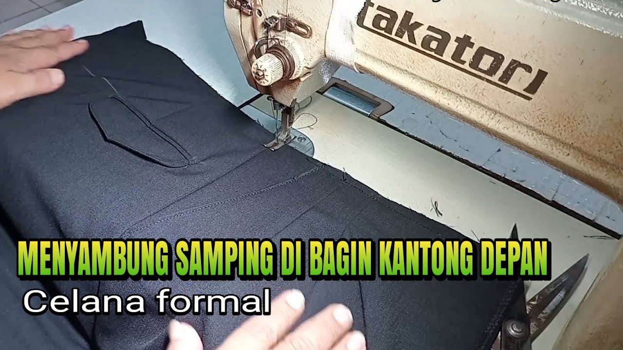 Cara menyambung samping celana formal || Cara meyambung samping di bagian furing kantong depan