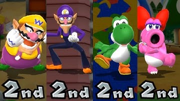 Mario Party 9 - All Characters 2nd Place Animations