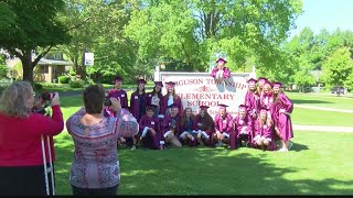 State College High School Seniors visit their elementary school before graduation