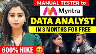 😍MYNTRA DATA ANALYST IN 3 MONTHS FOR FREE | SELF-LEARNED🔥 SHE GAVE 50+ INTERVIEWS🚀