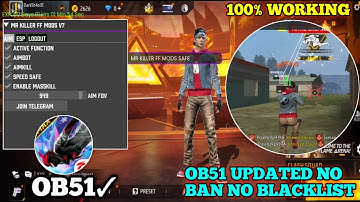 OB51 FREE FIRE MOD MENU 🔥 UNLIMITED DIAMOND HACK 🔥 FF MOD MENU APK 2025