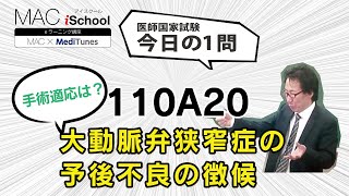110A20 動画で学ぶ医師国試（MAC）大動脈弁狭窄症の予後不良の徴候（今日の1問）