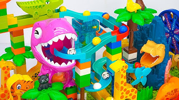 Satisfying Building Blocks Marble Run Very popular! Block coasters filled with Dinosaur