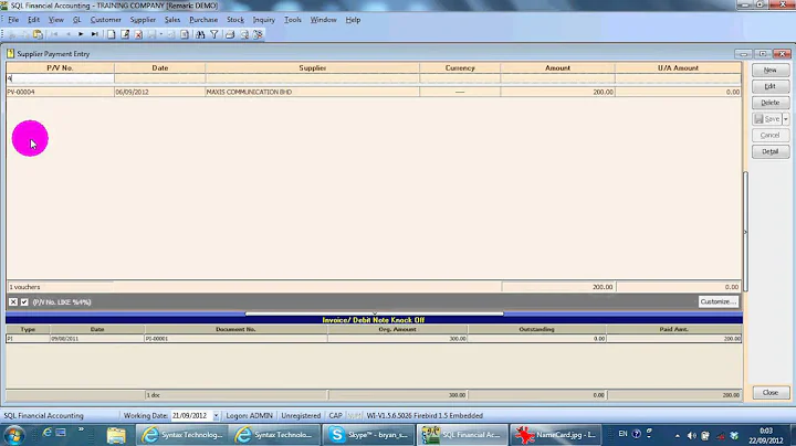 A040 Supplier Payment - SQL Accounting Software