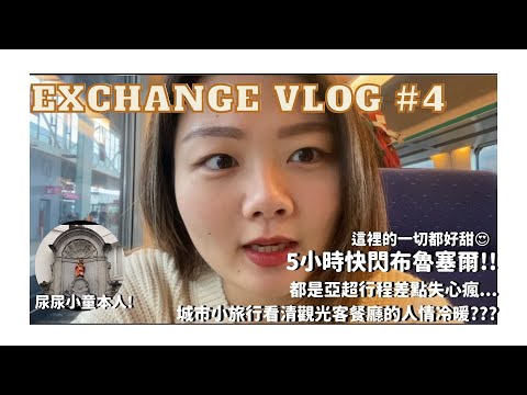 【Exchange Vlog #4】5小時快閃布魯塞爾! 比利時火車交通介紹 & 觀光大城餐廳攻略...