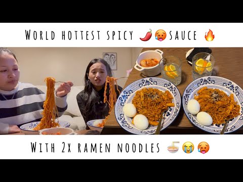 Eating world hottest pepper🌶️🥵 with 2x ramen noodles 🍜 || vlog @sashilohorung1925