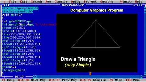 How to Draw Triangle in Computer Graphics Using - C | 🖥️Computer Graphics Program Using-C #Graphics