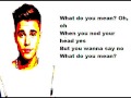 Justin Bieber what do you mean lyrics