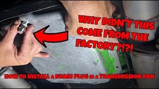HOW TO install a DRAIN PLUG in a TRANSMISSION PAN by GODSPEED Garage 18,899 views 1 year ago 4 minutes, 30 seconds