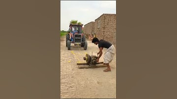 Diesel engines Start with Tractor 🚜 #dkgcomedy #automobile #tractorvideo#ai #jcbvideo #short #shorts