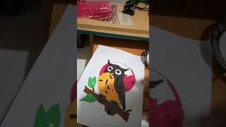 Membuat kolase burung hantu - pakai Kertas origami Membuat kolase burung hantu - pakai Kertas origami