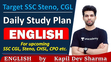Daily Study Plan English Checklist for upcoming SSC Steno, CGL, CHSL etc. by Kapil Dev Sharma
