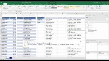 Excel Magic Trick 1447: DAX DISTINCTCOUNT & CONCATENATEX to Count & List Stores Visited
